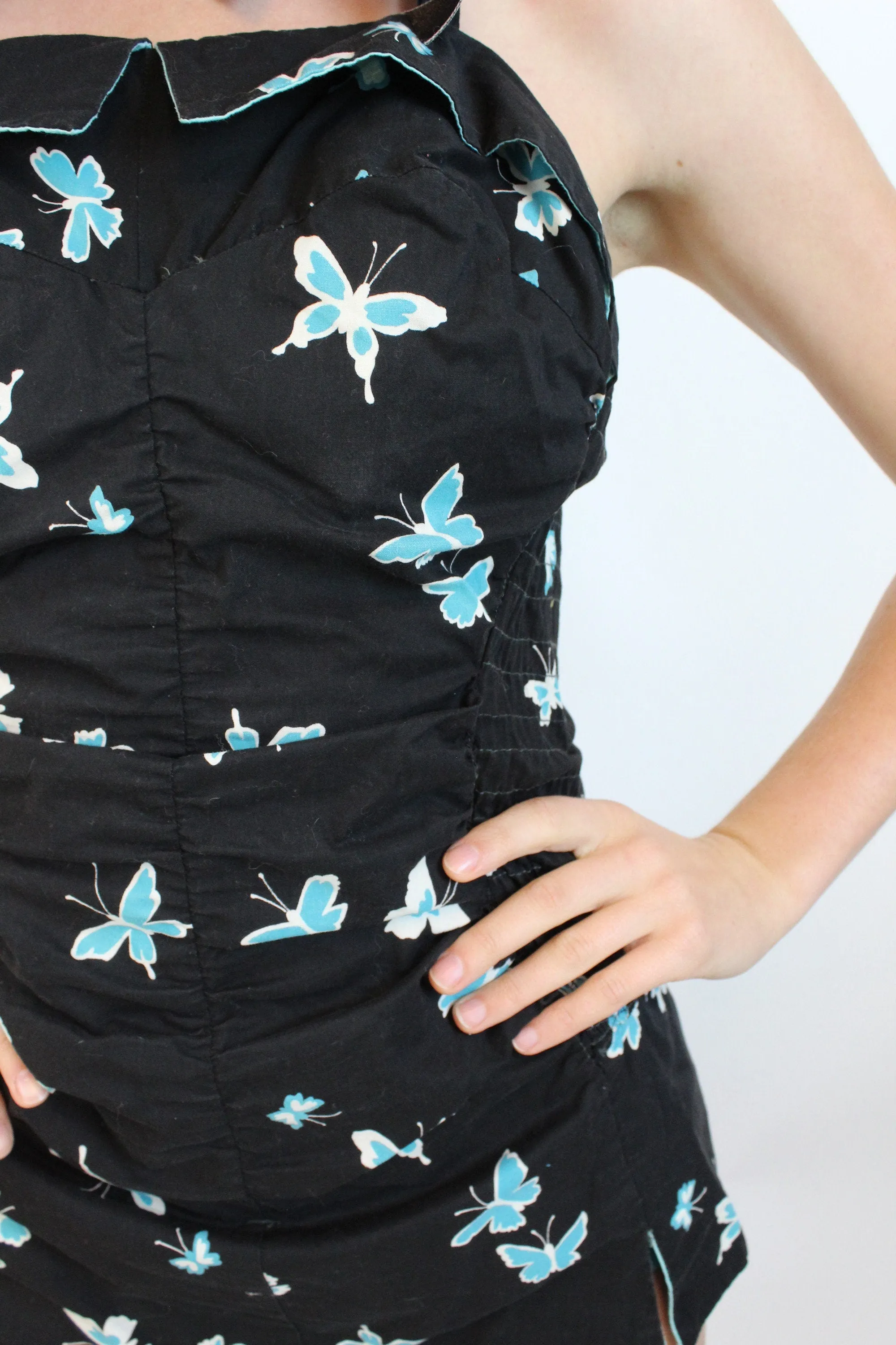 1950s NOVELTY PRINT butterfly romper playsuit swimsuit xs small | new spring