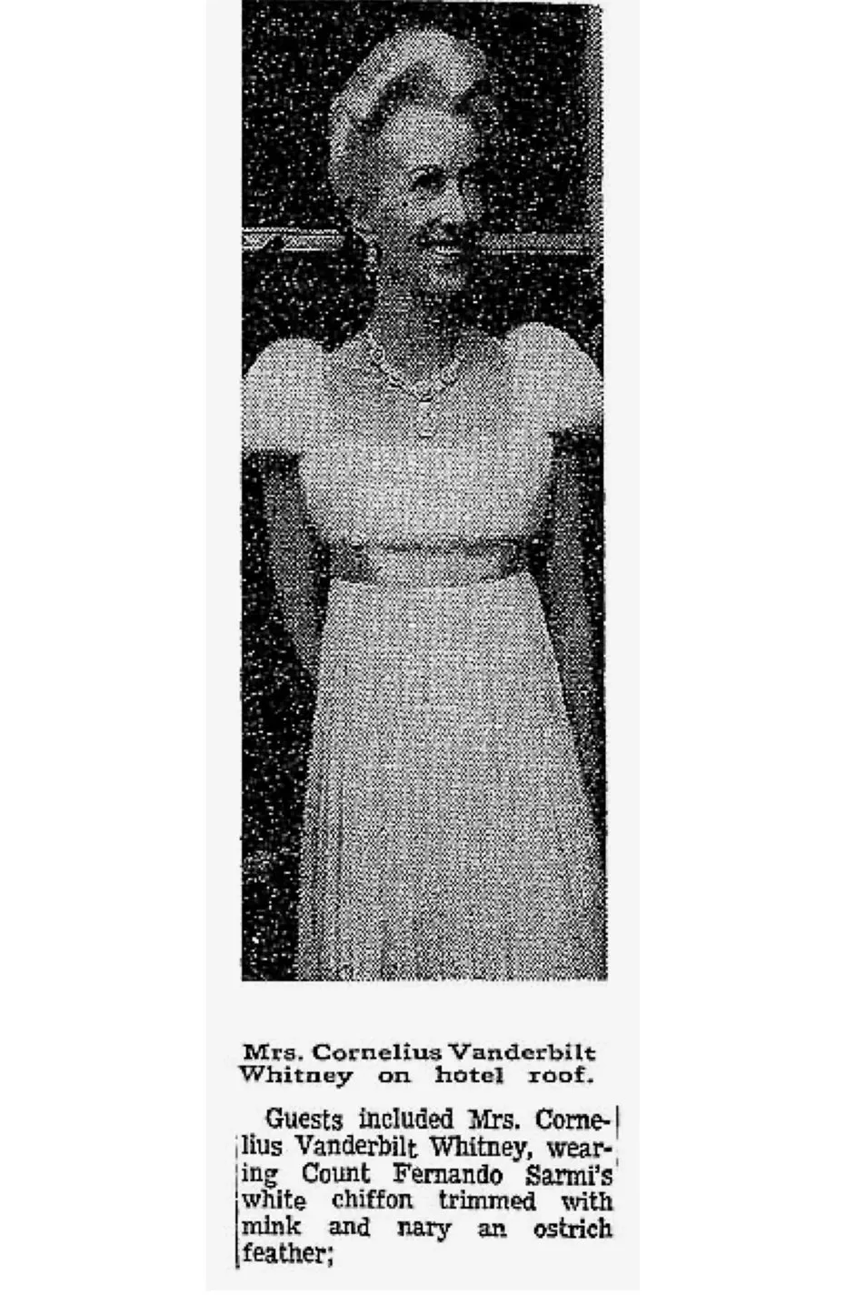 1968 Sarmi Ivory Silk Net Dress w Mink Bodice & Metallic Tinsel Dot Detailing