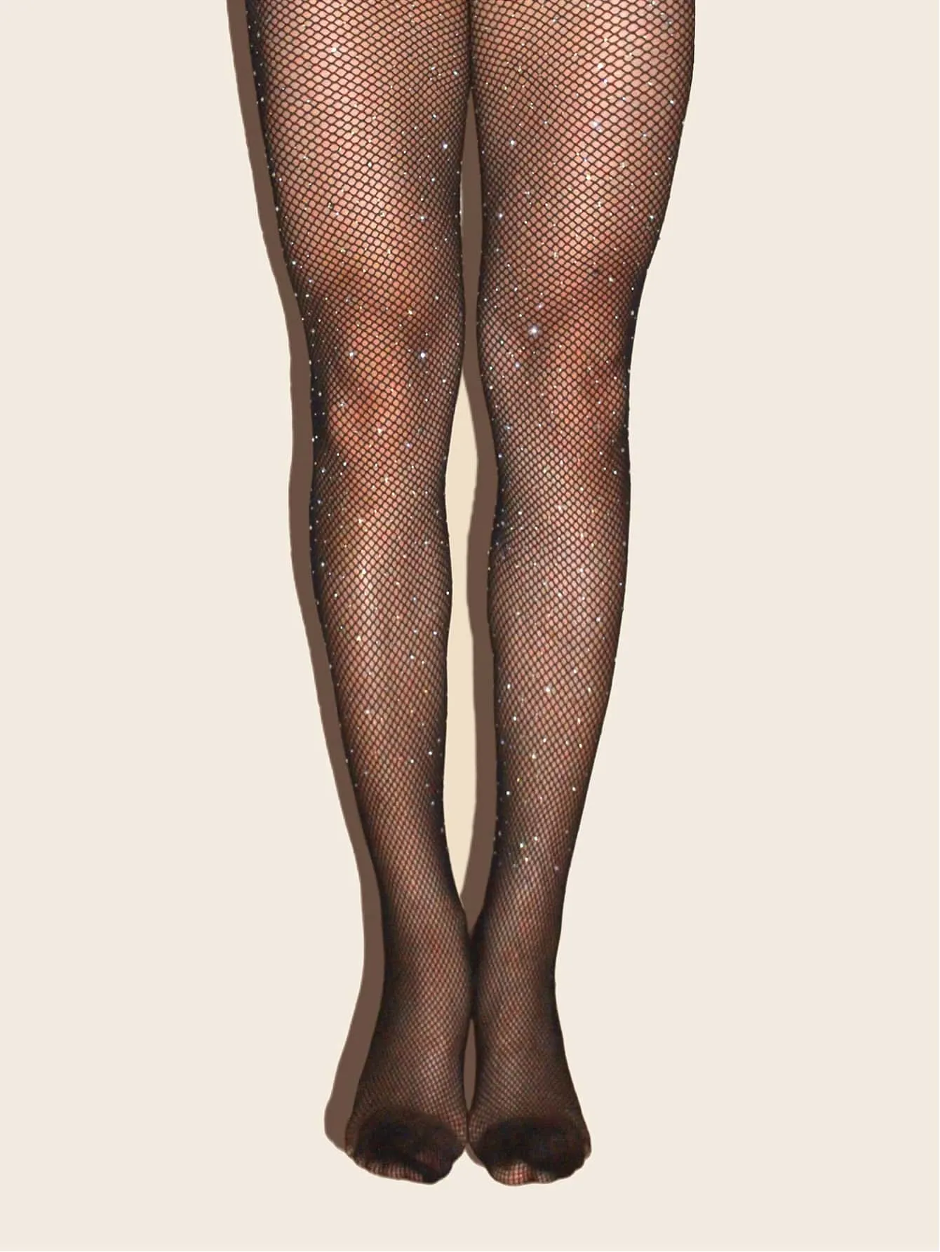 3pairs Rhinestone Decor Fishnet Mesh Tights - Black- FD ⚡