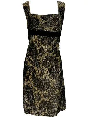 60s John Artibello Gold and Black Eyelash Party Dress