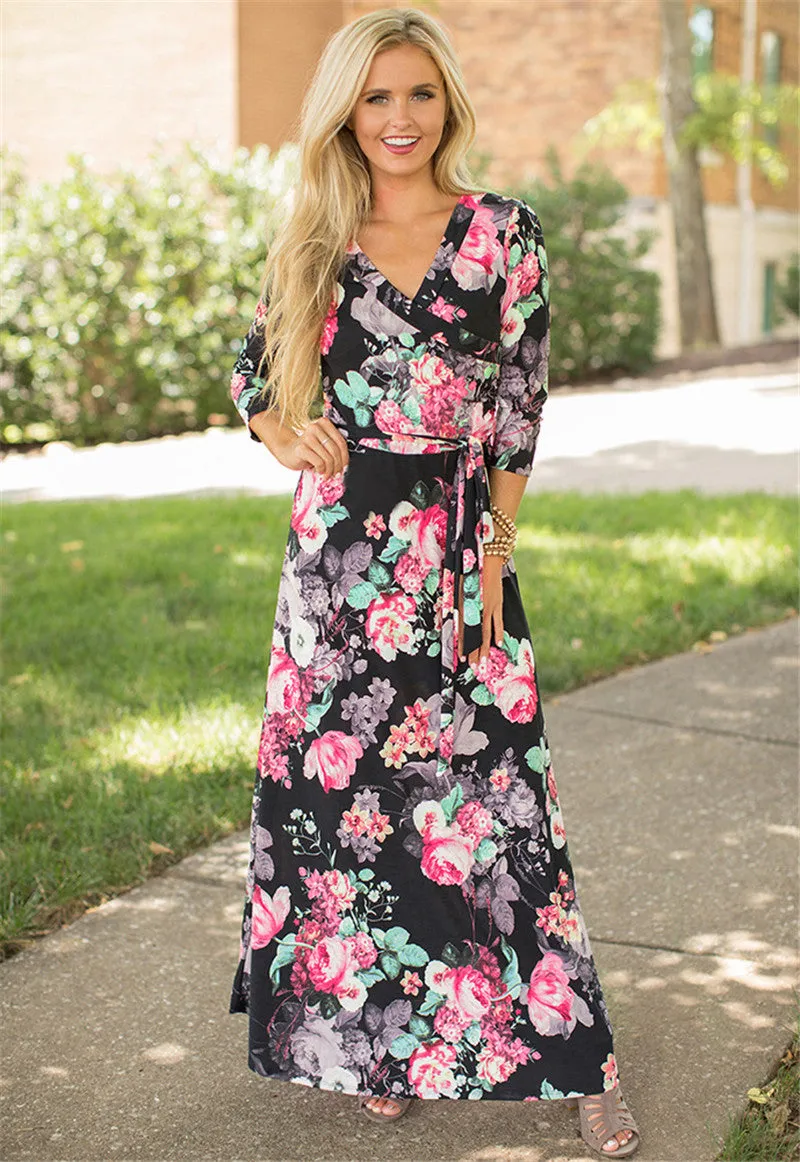 Abagail Floral Print Maxi Dress