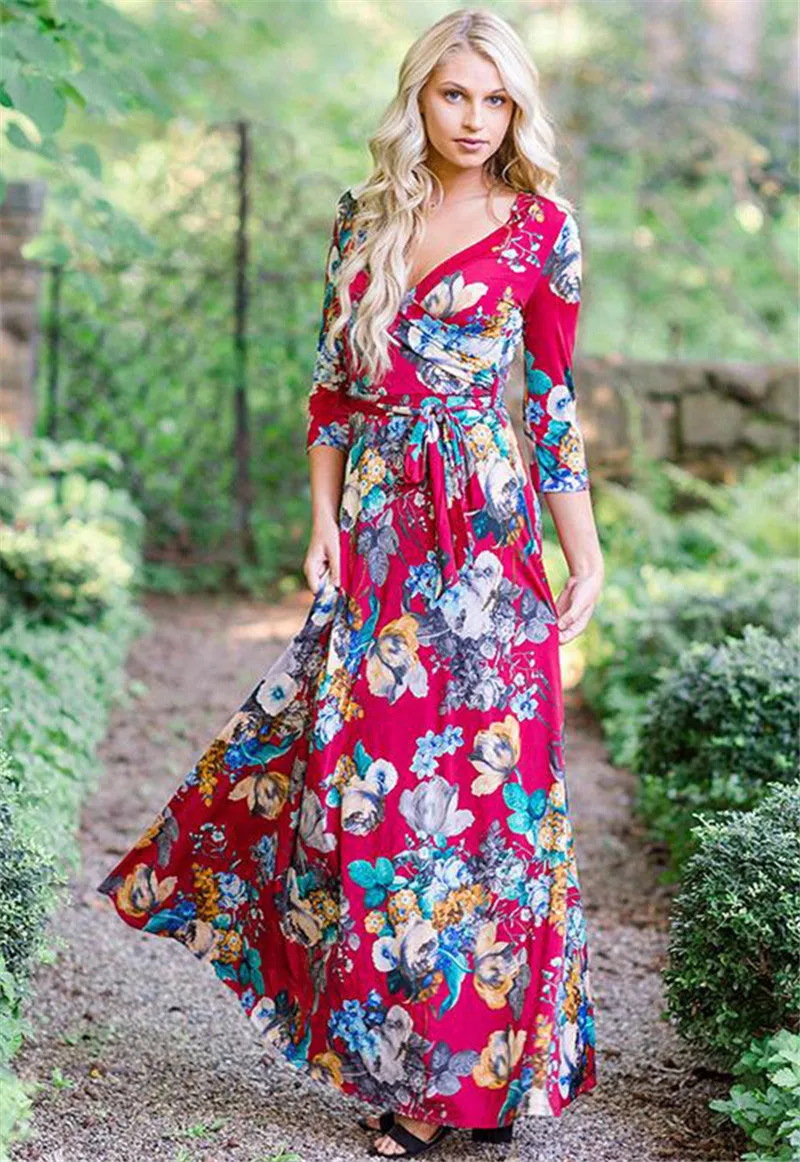 Abagail Floral Print Maxi Dress