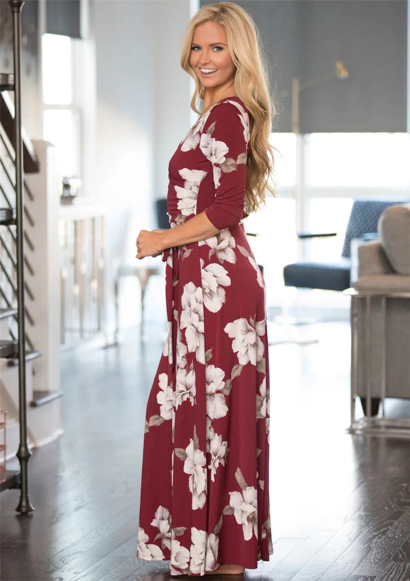 Abagail Floral Print Maxi Dress