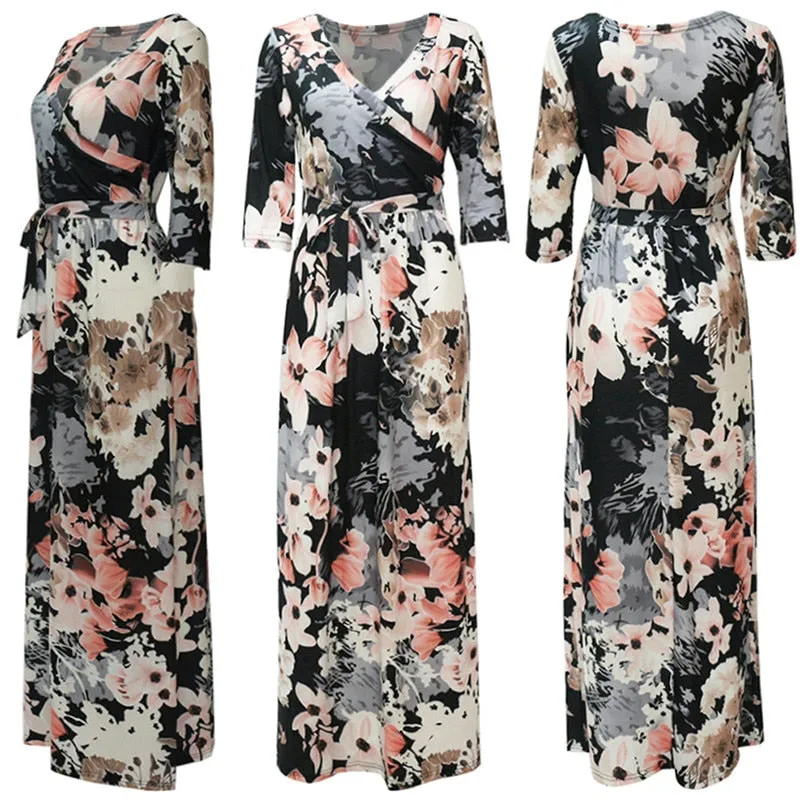 Abagail Floral Print Maxi Dress