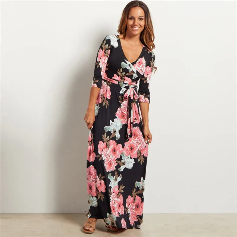 Abagail Floral Print Maxi Dress