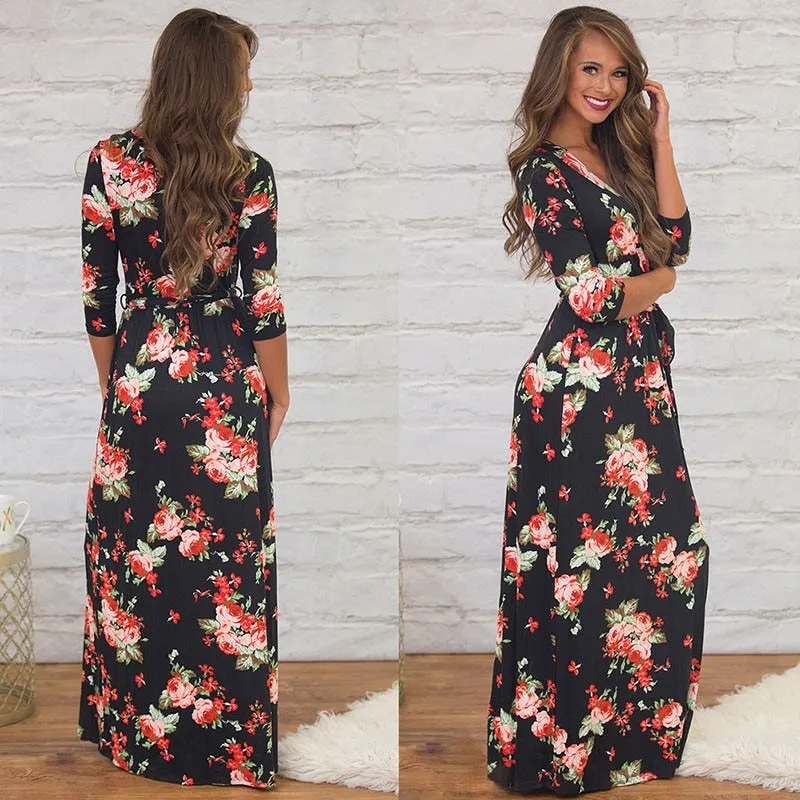 Abagail Floral Print Maxi Dress