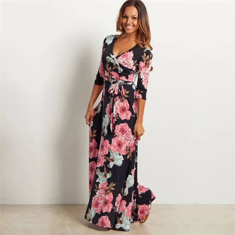 Abagail Floral Print Maxi Dress