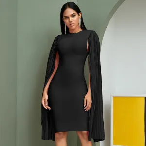 ADYCE 2020 Neue Herbst Schwarz Lange Flügel Hülse Frauen Bodycon Verband Kleid Promi Midi Abend Runway Party Club Kleid