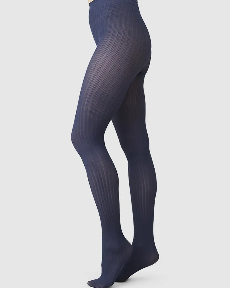 alma rib tights - navy