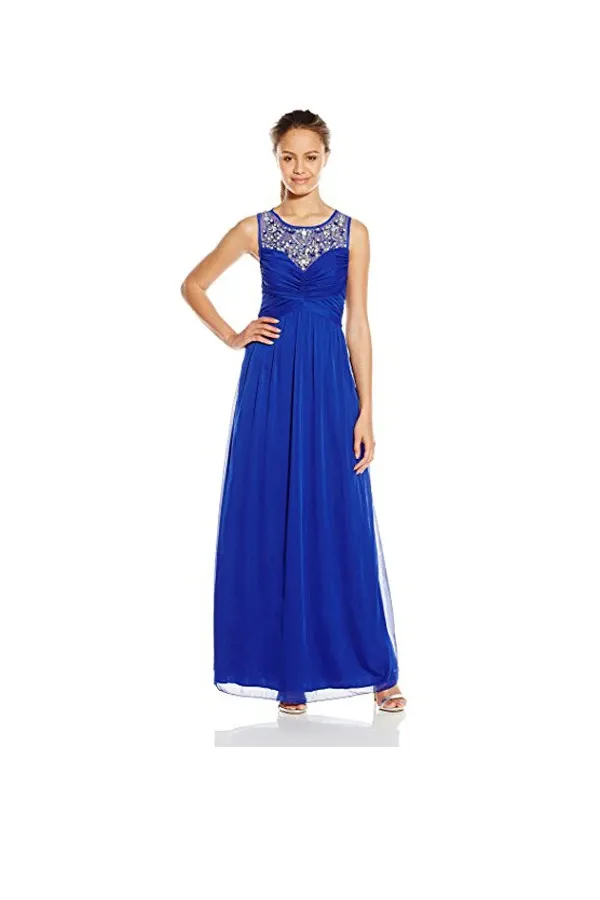 Anneprom A-Line Royal Blue Beading Long Prom Dress Evening Dress APB0030