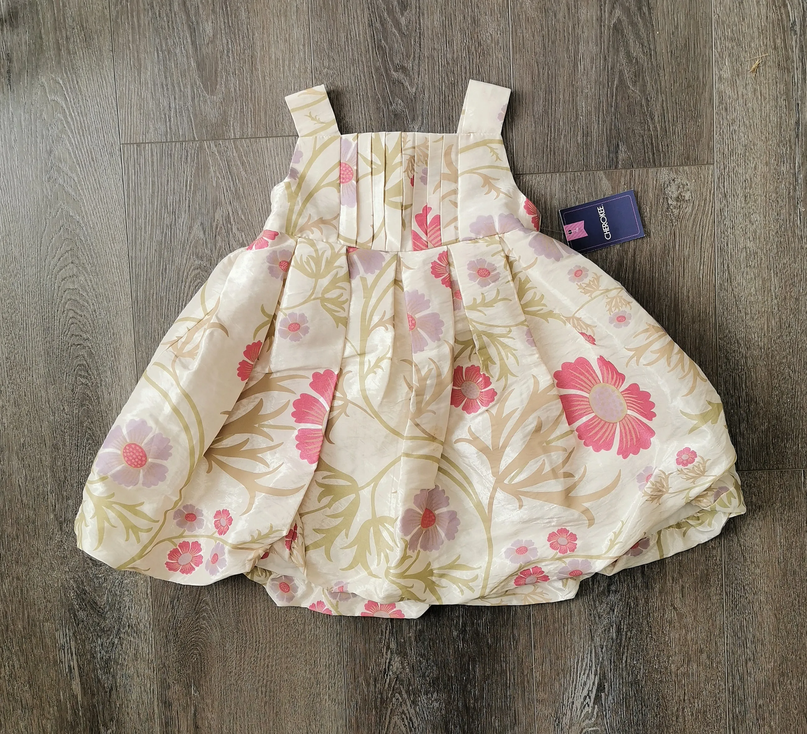 BABY GIRL SIZE 18 MONTHS - CHEROKEE Beautiful Floral Empire Dress NWT B38