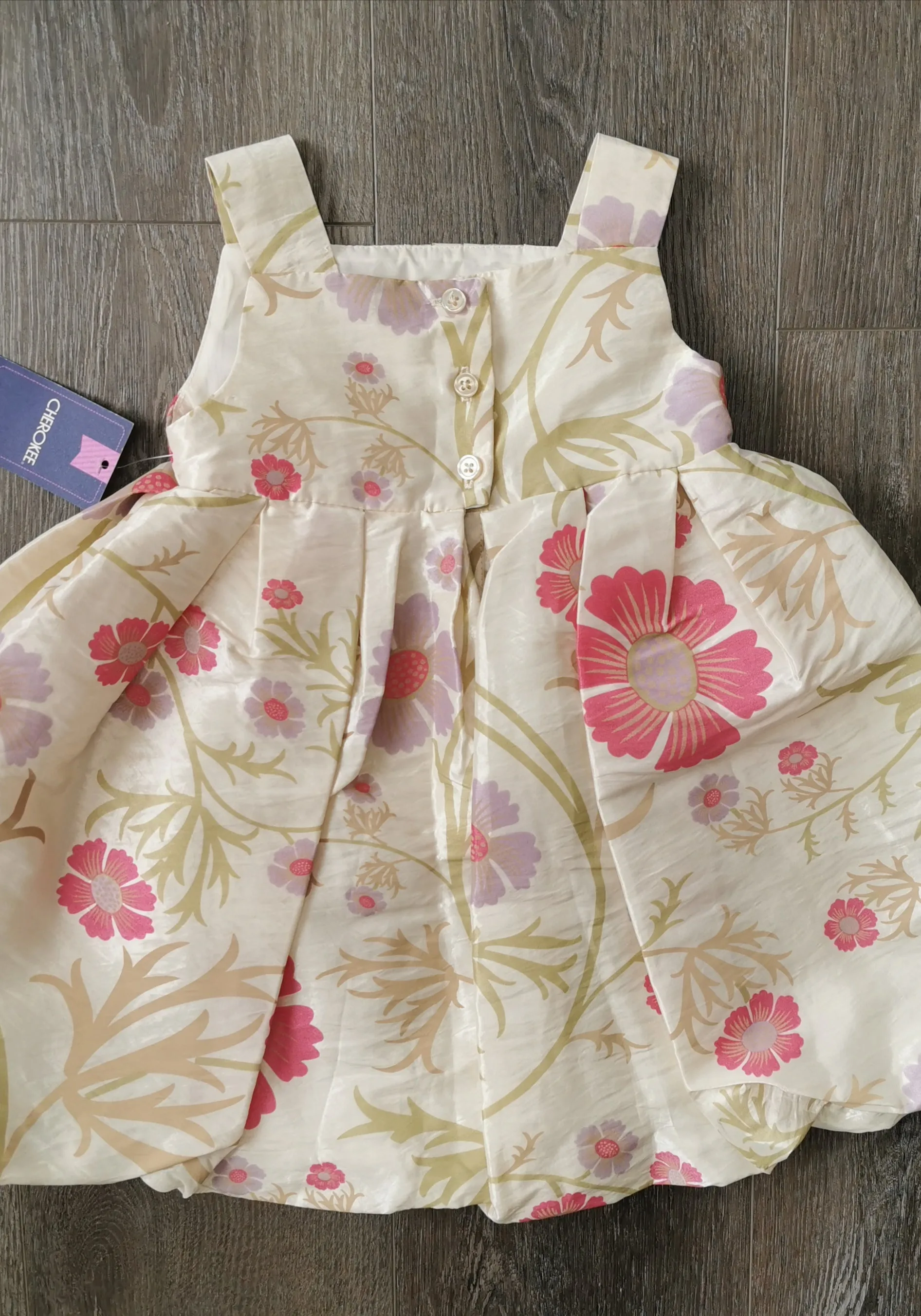 BABY GIRL SIZE 18 MONTHS - CHEROKEE Beautiful Floral Empire Dress NWT B38