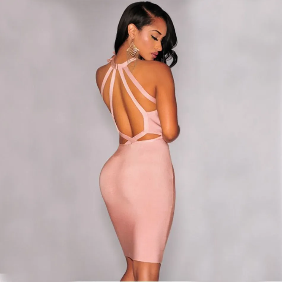 Bandage Sleeveless Hollow Out Dress