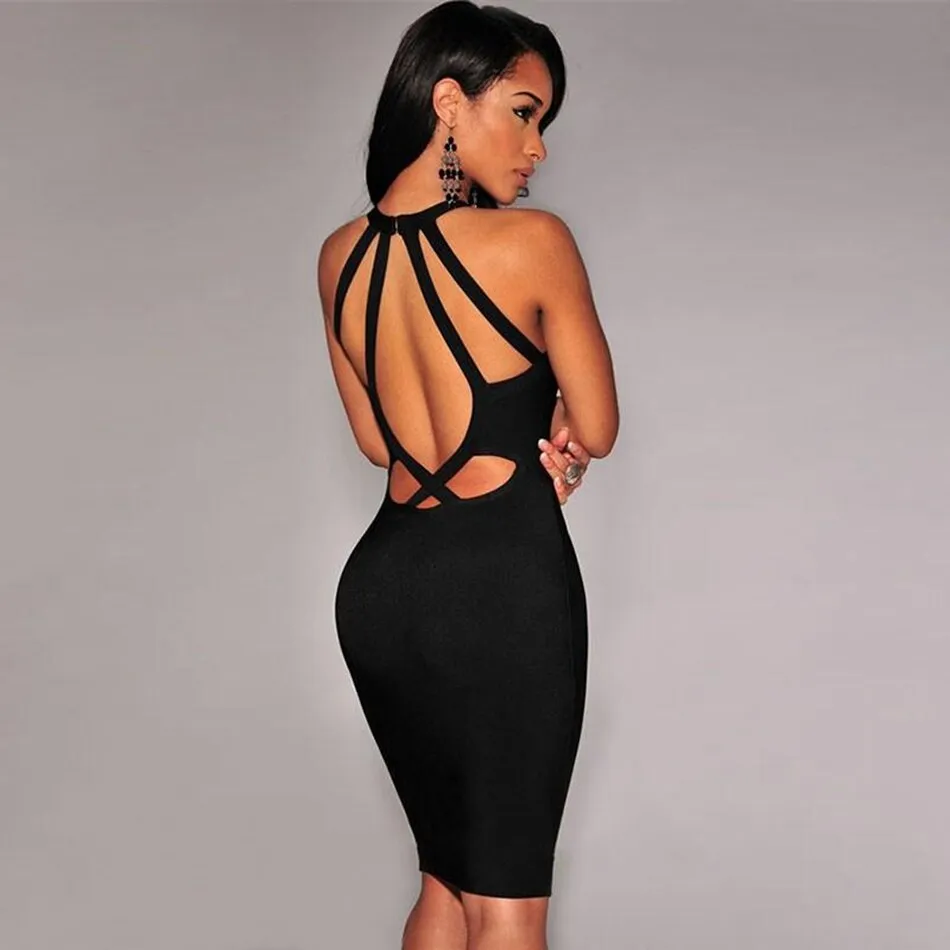 Bandage Sleeveless Hollow Out Dress