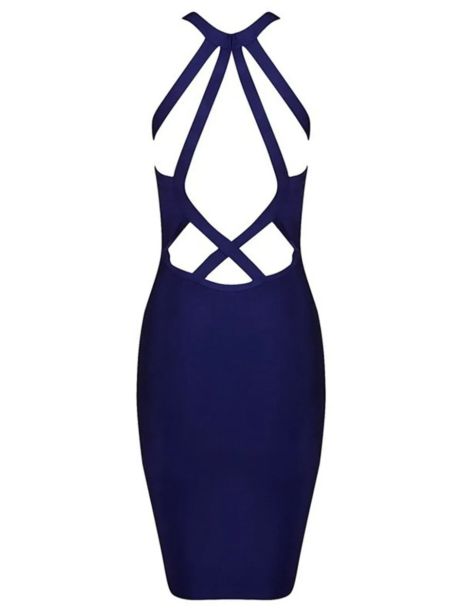 Bandage Sleeveless Hollow Out Dress