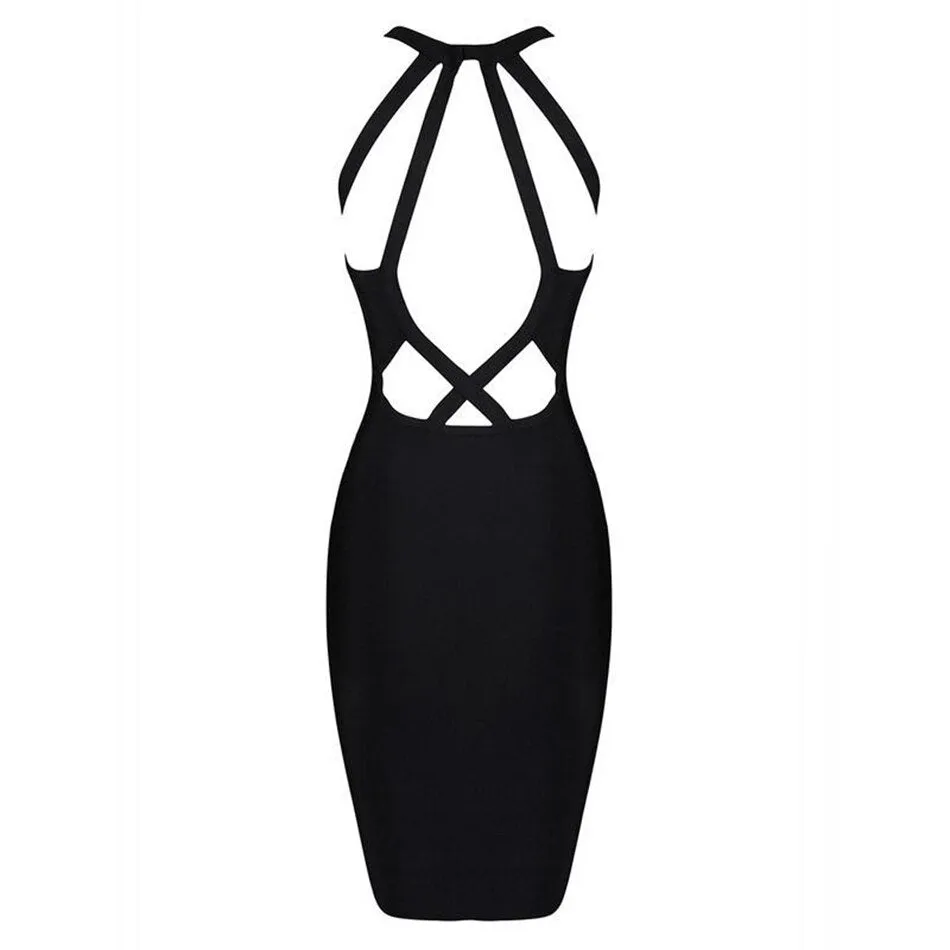 Bandage Sleeveless Hollow Out Dress