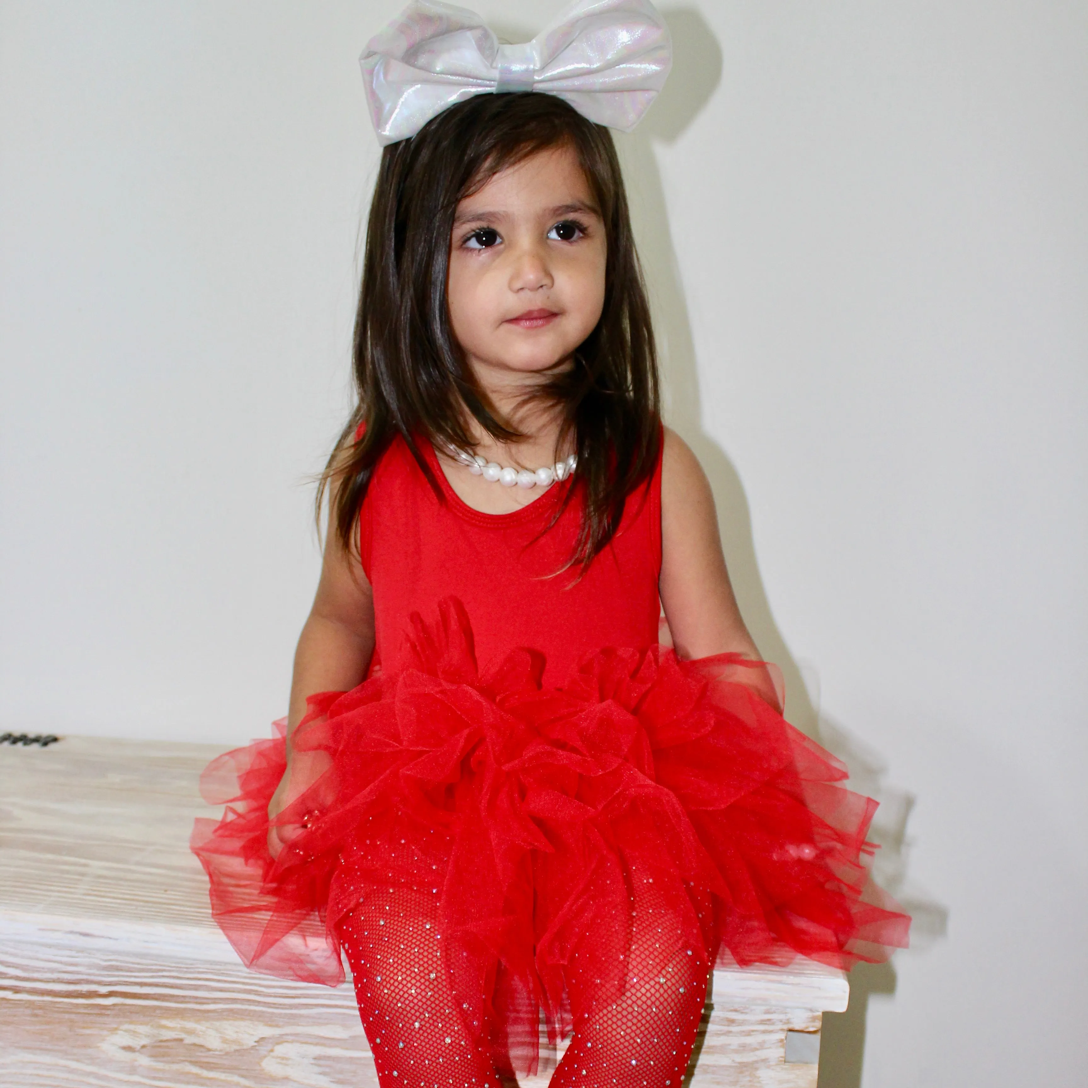 Bedazzled Rhinestone Red Tights KIDS