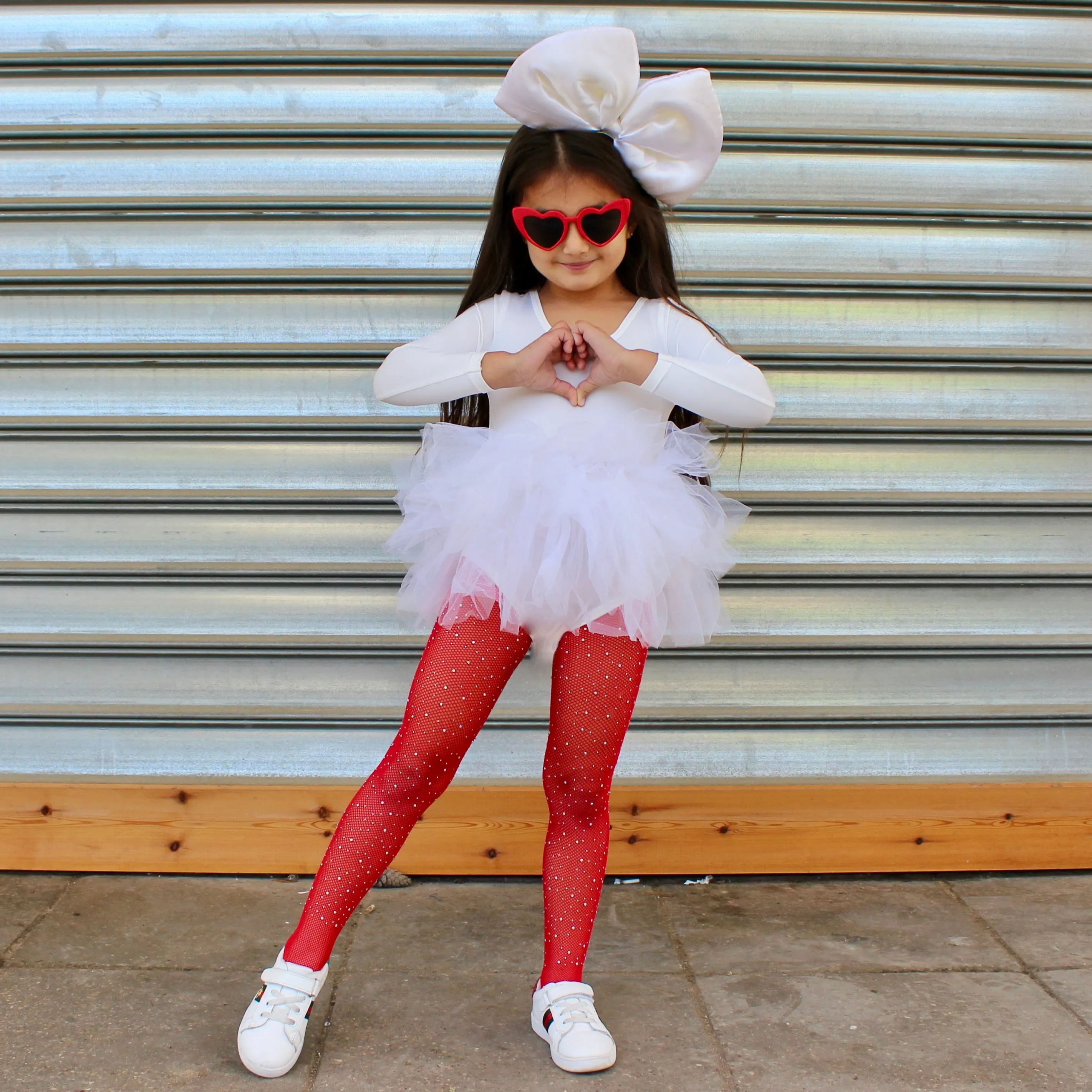 Bedazzled Rhinestone Red Tights KIDS