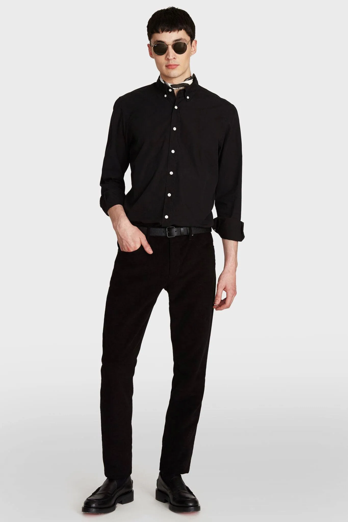 BESPOKEN NYC Men's Black Sanford Long Sleeve Shirt 001001 $225 NWT