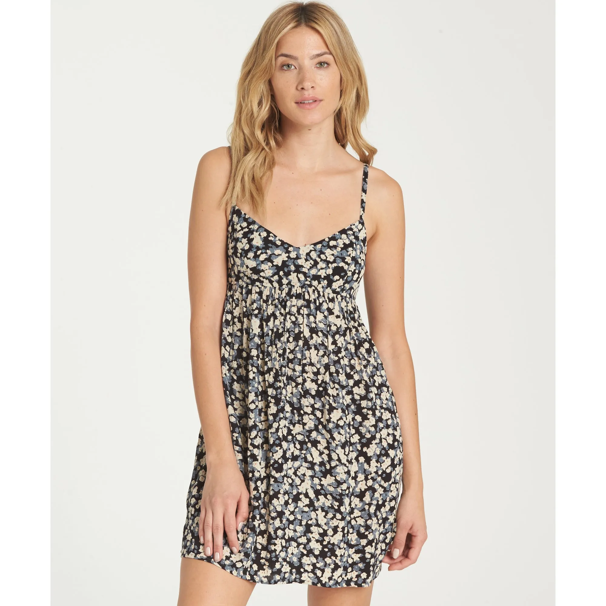 Billabong Women's Florida Fever Strappy Floral Print Sun Dress | Blue Stream, Faded Rose