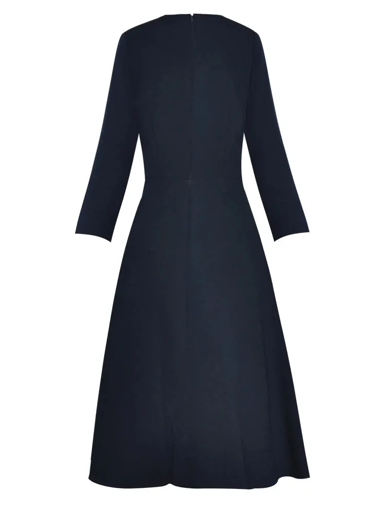 Bonnie O Neck Long Sleeve Embroidery Sequins High Waist Slim Mini Dress