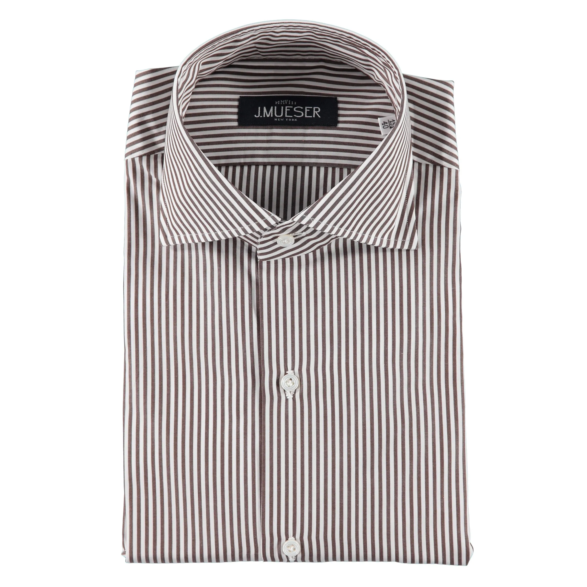 Brown Bengal Stripe Spread Collar Shirt