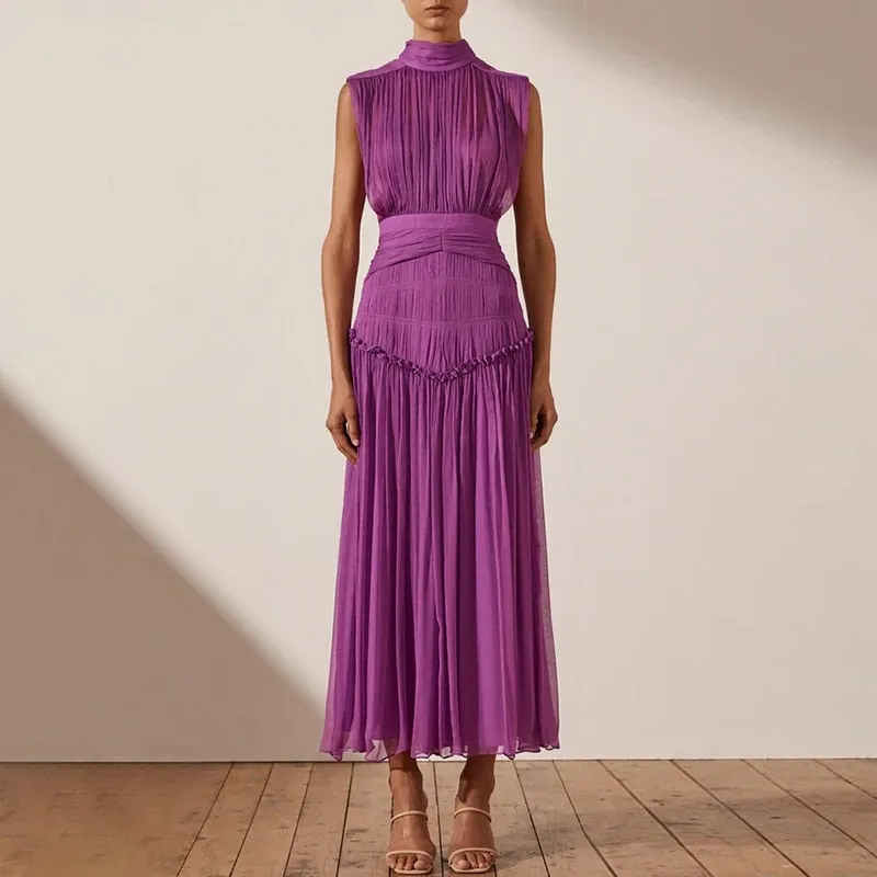 Chiffon Ruched Dress For Women