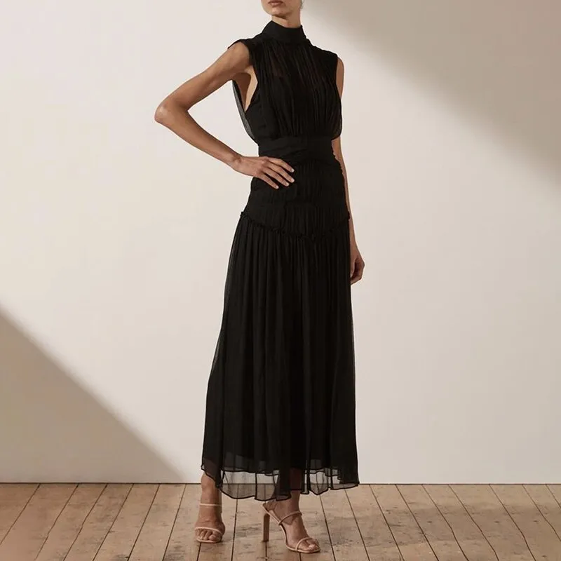 Chiffon Ruched Dress For Women