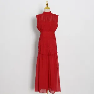 Chiffon Ruched Dress For Women