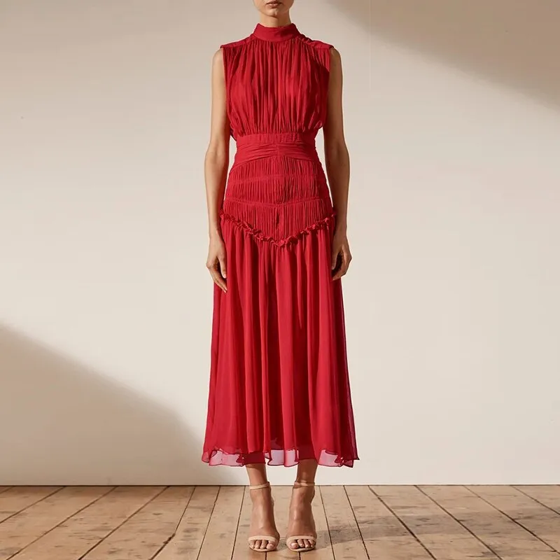 Chiffon Ruched Dress For Women