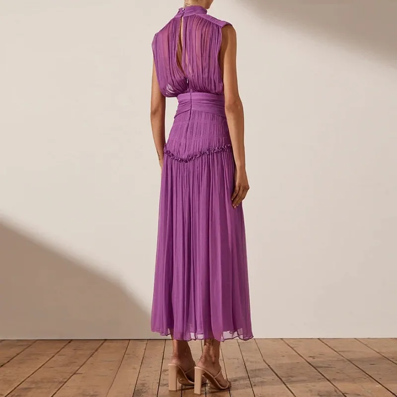 Chiffon Ruched Dress For Women