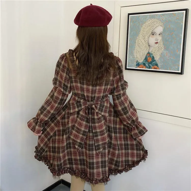 Chocolate Plaid Dress SD00258