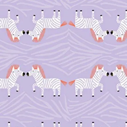 Clothworks - Safari Sweet 2 - Zebra - Purple