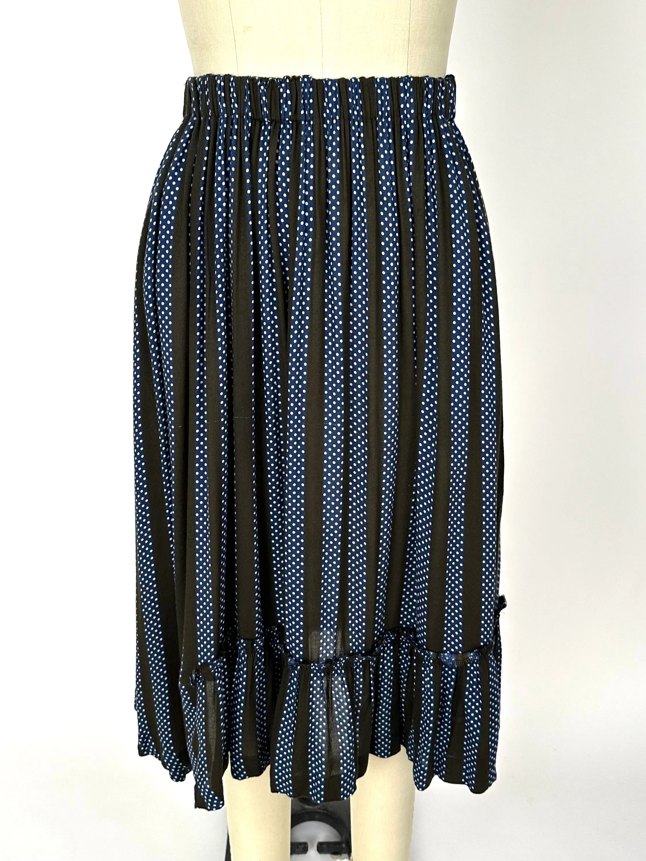 Comme Des Garçons Polka Dot Striped Skirt