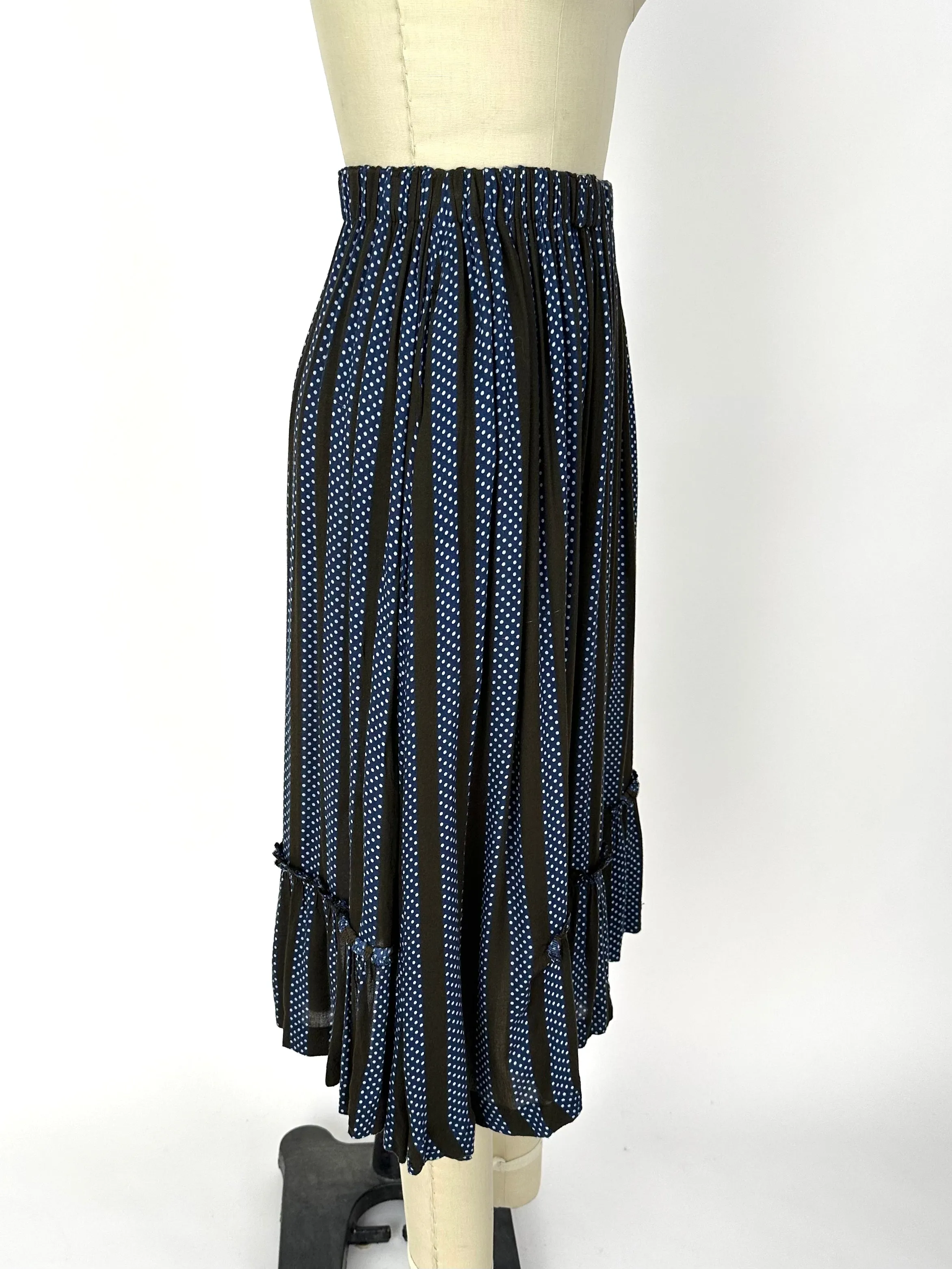 Comme Des Garçons Polka Dot Striped Skirt
