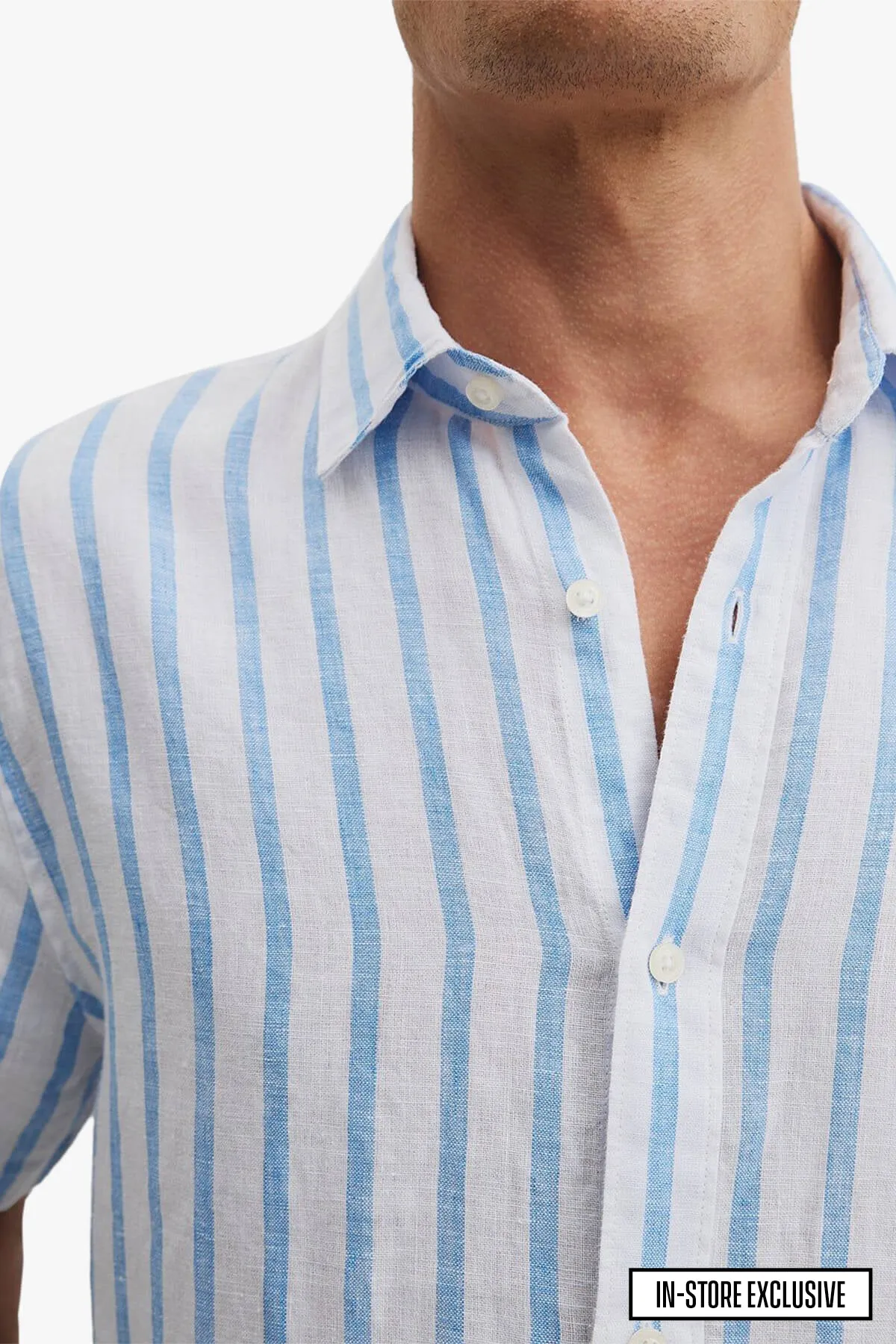 Country Road | Regular Fit Linen Stripe SS Shirt