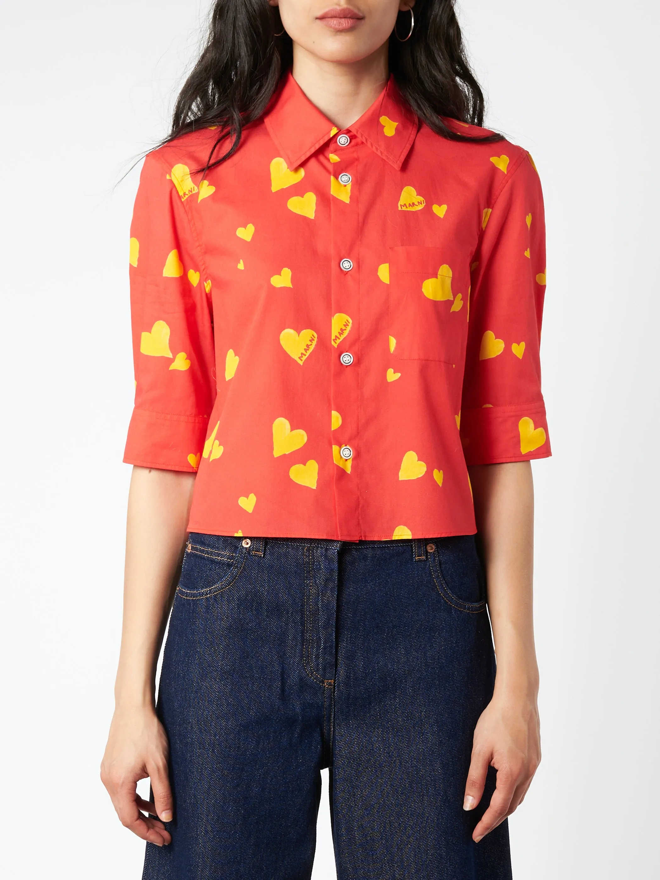 Cropped Poplin Shirt