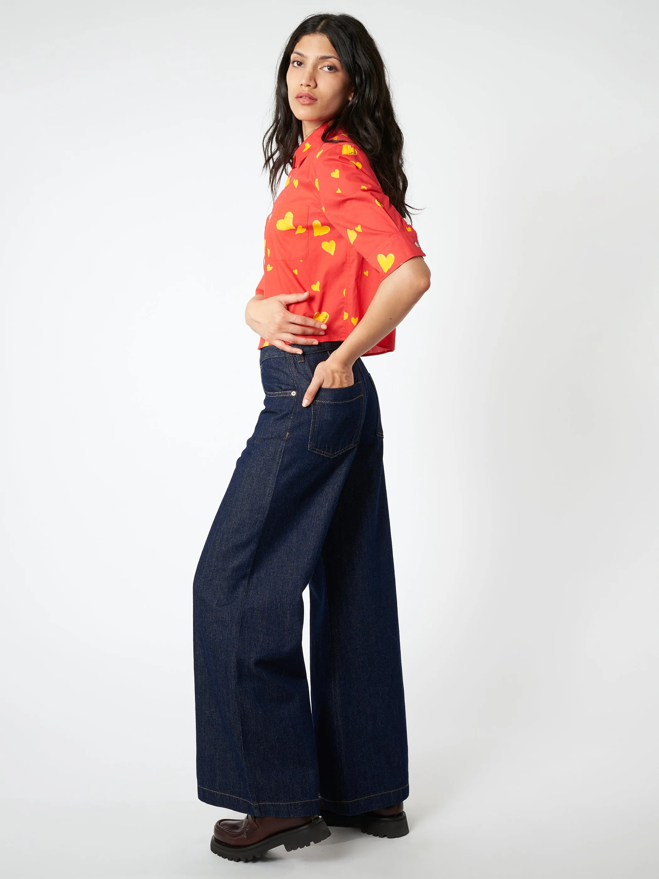 Cropped Poplin Shirt