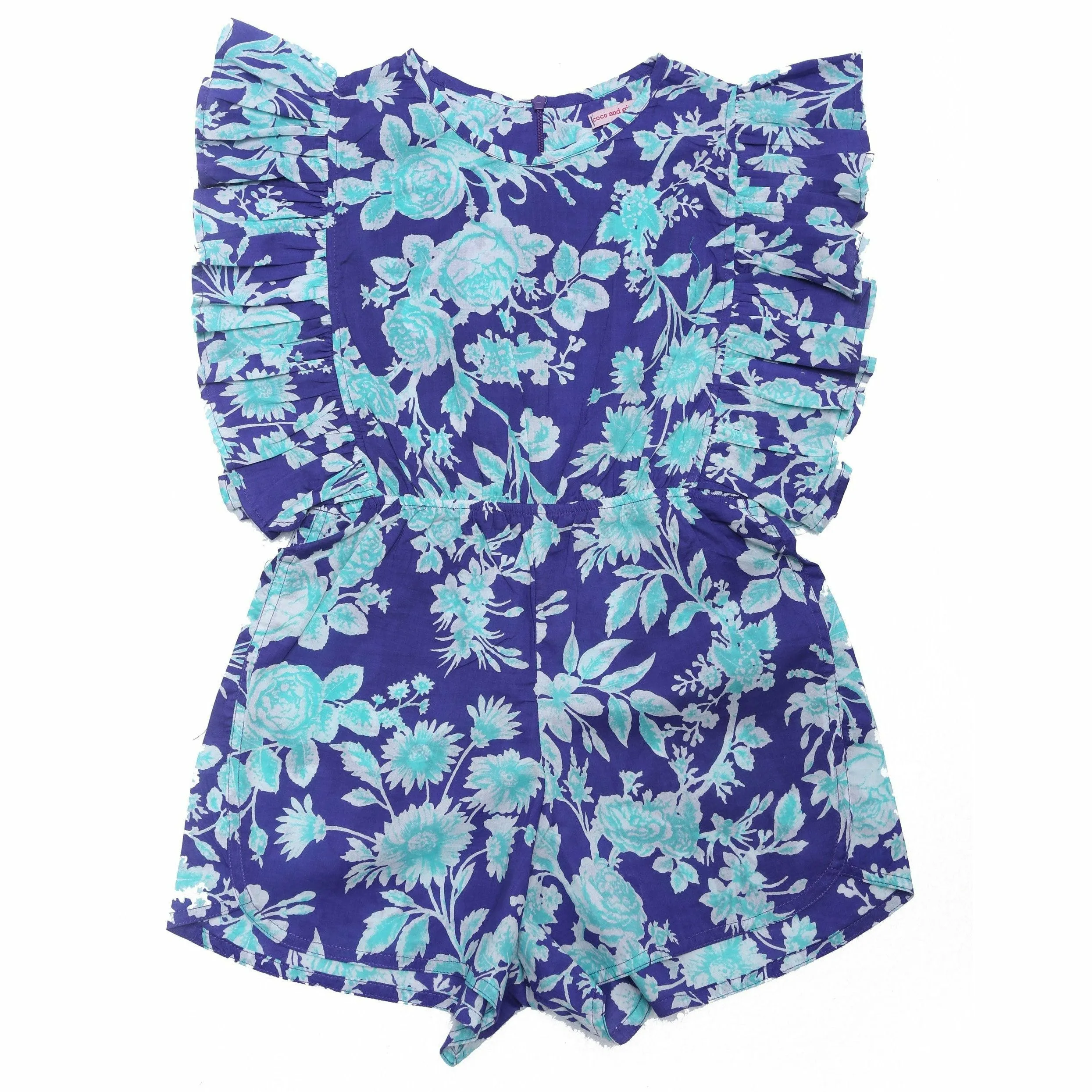 Delphine Playsuit - Violet Harvest Flowers