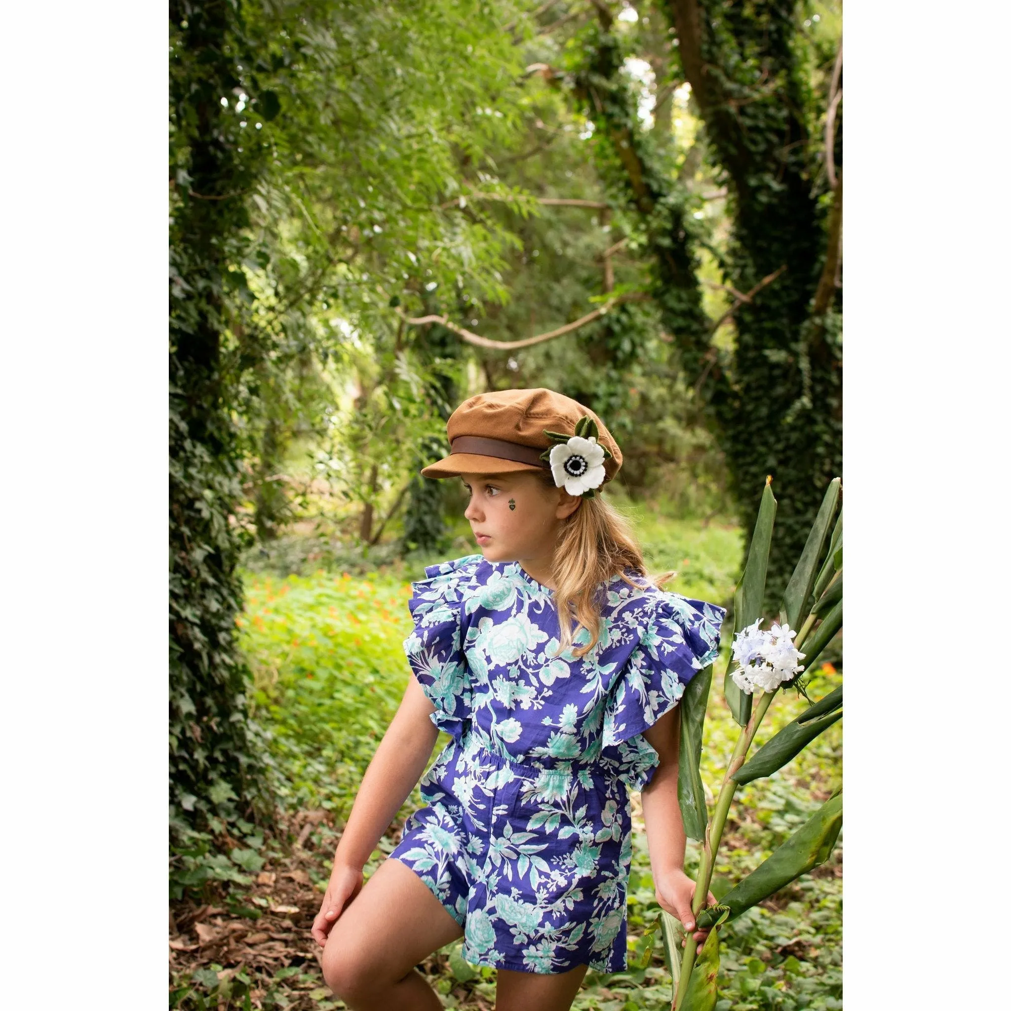 Delphine Playsuit - Violet Harvest Flowers