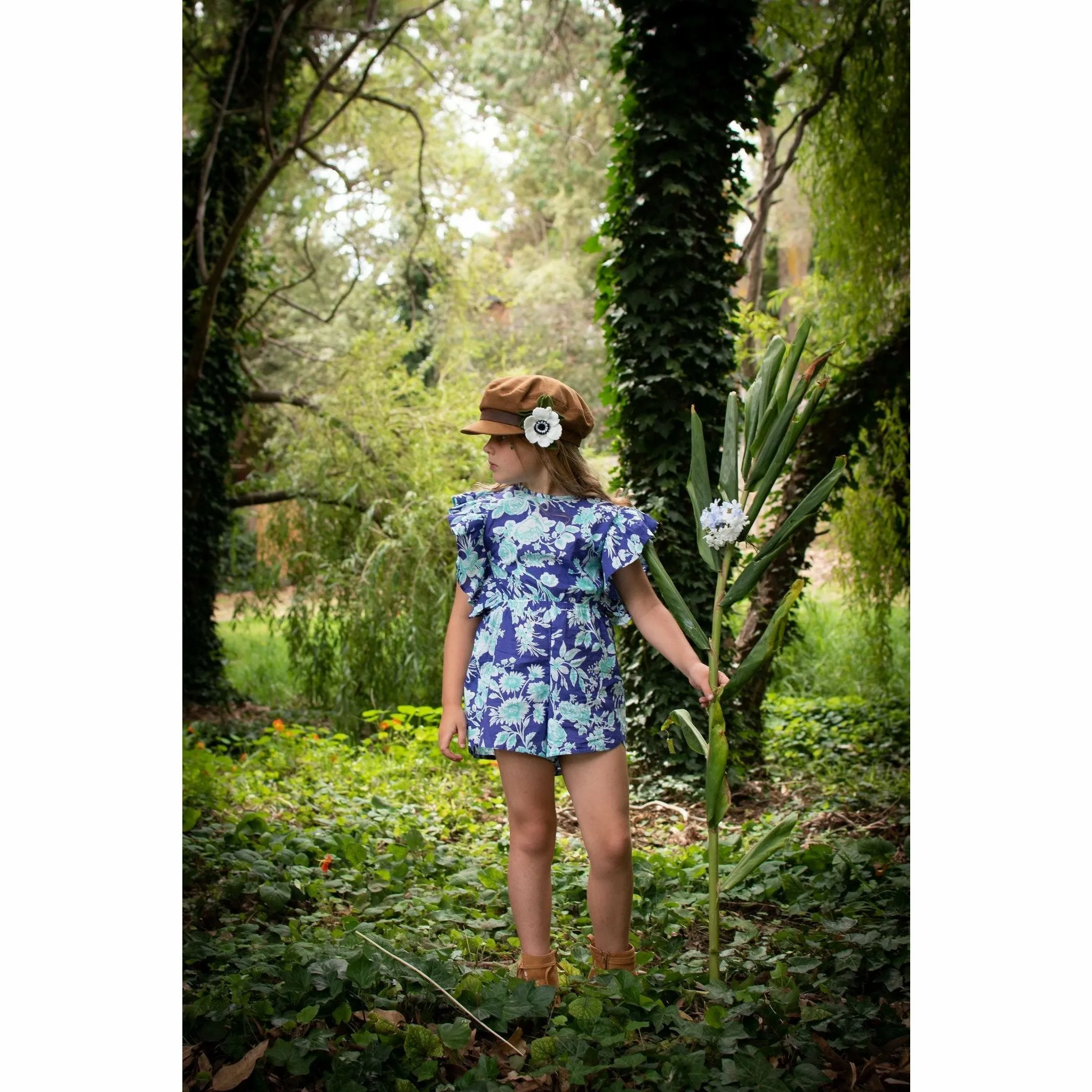 Delphine Playsuit - Violet Harvest Flowers