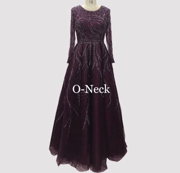 Dubai Design Wine Red A-Line Evening Dresses One-Shoulder Sexy Luxury Formal Dress