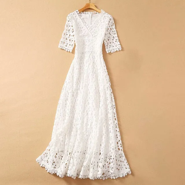 Elegant White Maxi Dress For Women
