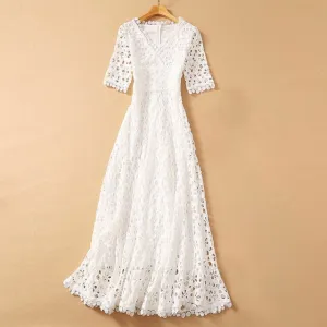 Elegant White Maxi Dress For Women