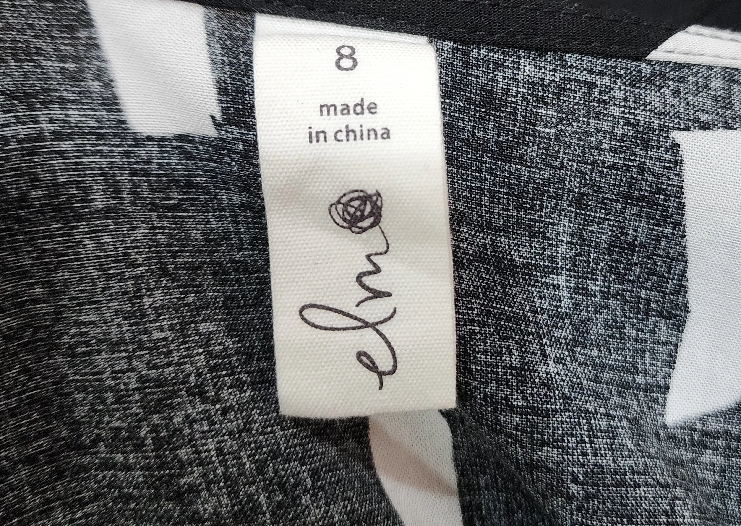 Elm black and white print playsuit size 8