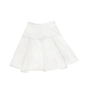 Flair contrast stitch white skirt by Bamboo