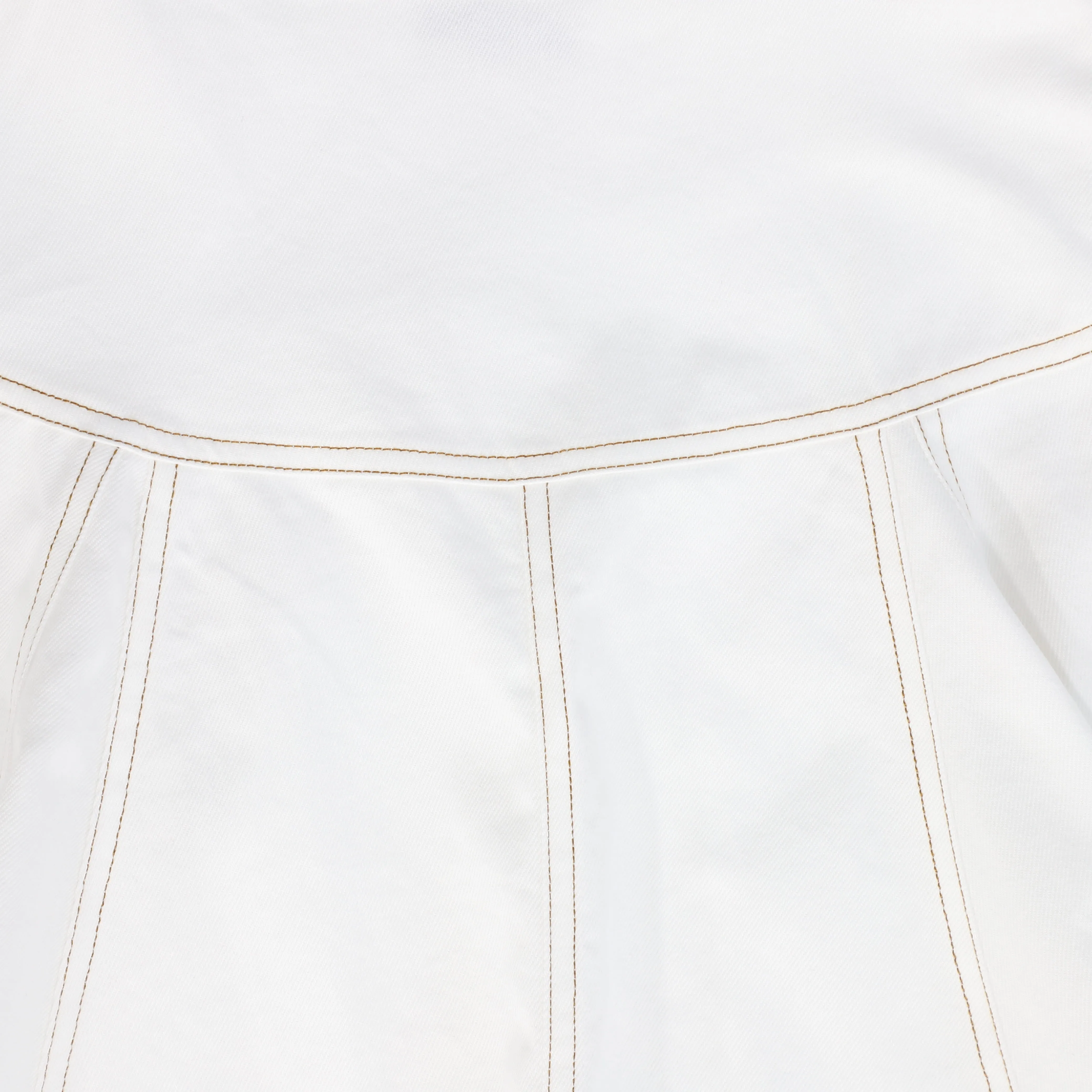 Flair contrast stitch white skirt by Bamboo