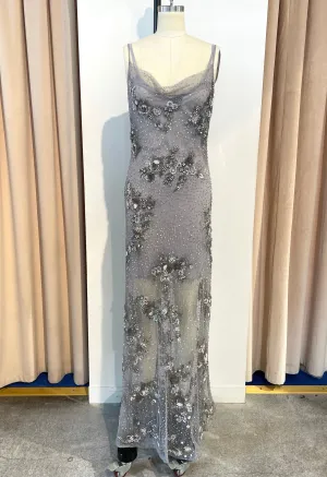 Floral Embellished Long Dress