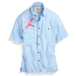 Flying Flamingo Linen Shirt