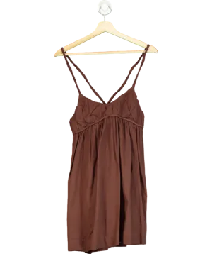 Free People Brown Tell All Mini Dress UK S